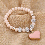 Romantic Pink Heart Charm Bracelet