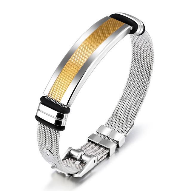 Stainless Steel Gold Cross Bracelet