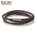 Simple Rope Leather Bracelet with Magnet Clasp
