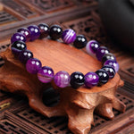 Purple Natural Glossy Stone Bracelet