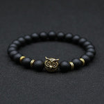 Owl Head Bracelet with Gold Accents
